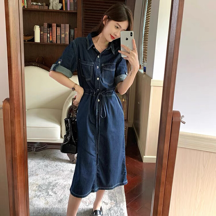 New in early summer! [L.L studio] lazy style vintage waist closing denim skirt 7537# PCZ