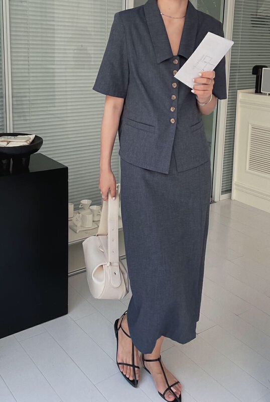 New in early summer! [soul] split solid color versatile skirt ax18133221q# CLS