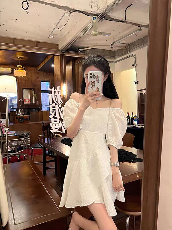 [are studio] square neck style versatile dress (with detachable shoulder belt chain) 81227# zxx