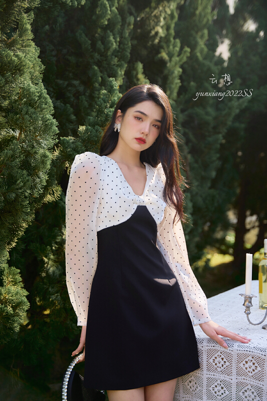 goods in stock! New year in early spring! [Yunxiang (formerly in style & MC)] mosaic wave point bow dress 2219# WPL