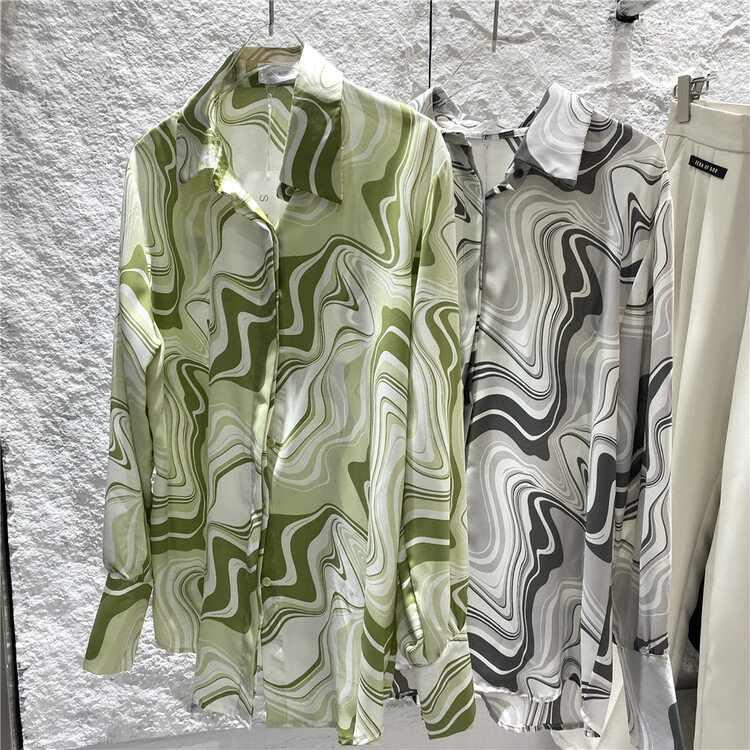 [s dew dew] personalized fashion printed loose shirt 8119# WTT