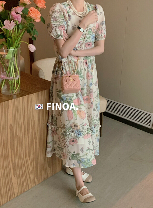 goods in stock! New in early summer! [freestyle] Korean flower dress