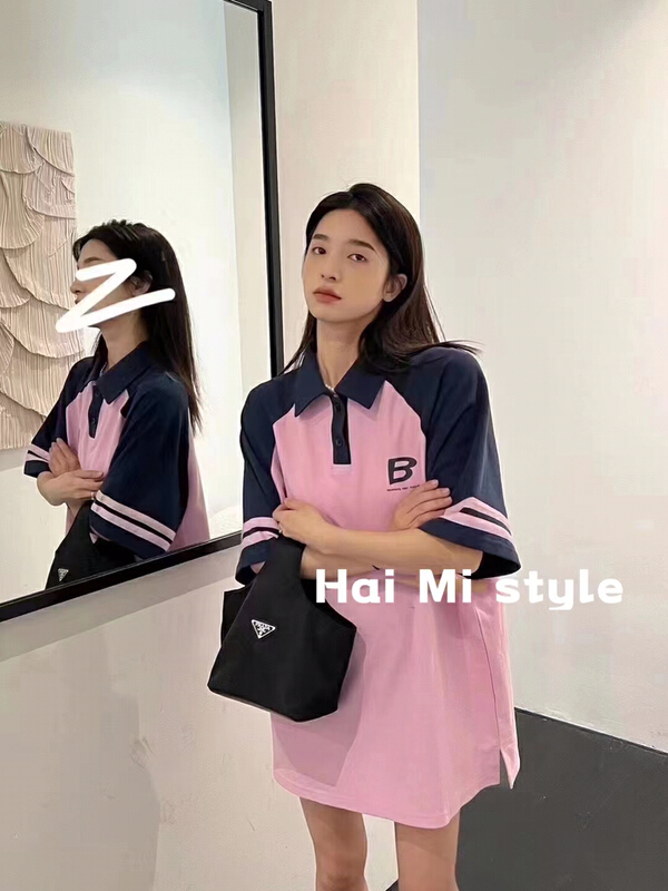 [Haimi] Korean alphabet printed polo shirt 1833# WTT