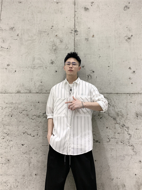 [Binli] Korean stripe versatile shirt a103# ZZL