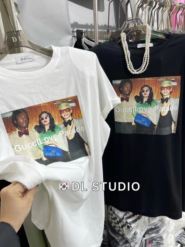 [DL] fashion round neck Pullover short sleeve T-shirt 8537# WTT