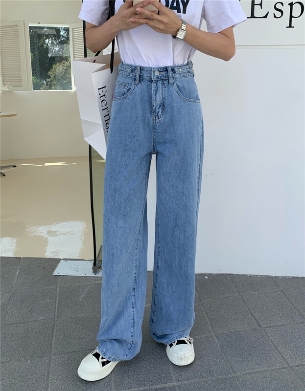 [Qiqi] Korean wide leg mopping jeans 9605# cqw