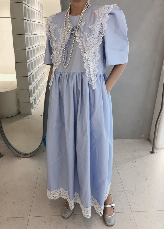 [rich rich] lady color matching temperament dress (with shawl) 9196# zyh
