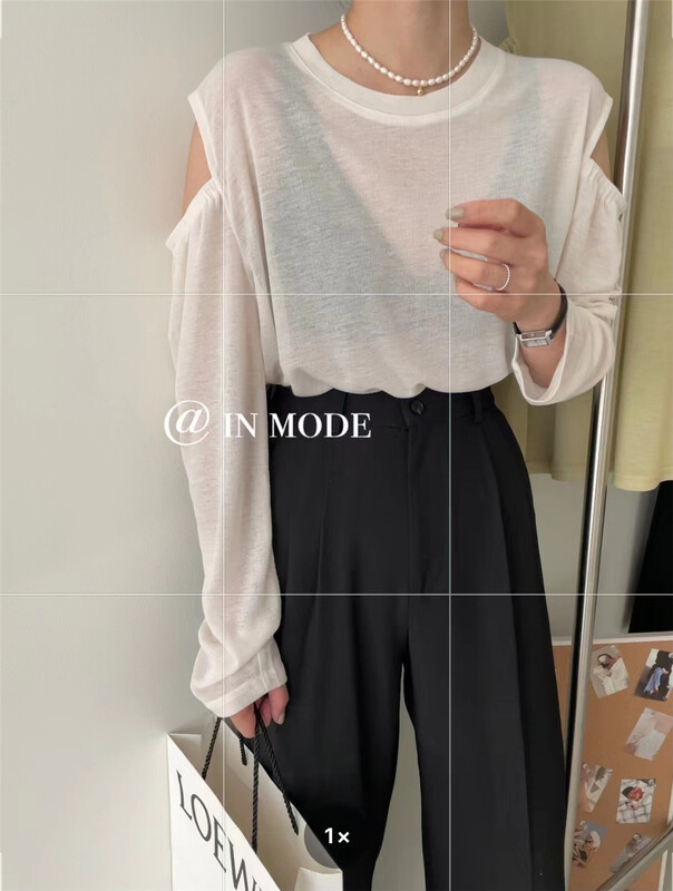 【IN MODE】韓版純色露肩防曬衫  6857#  CQW