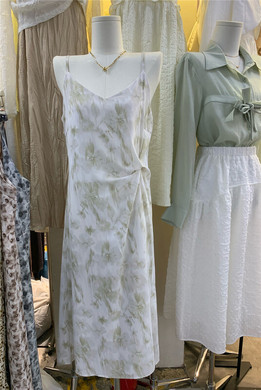New year in early spring! [Luoyi] Korean fashion tie dyed suspender dress 6691# ll