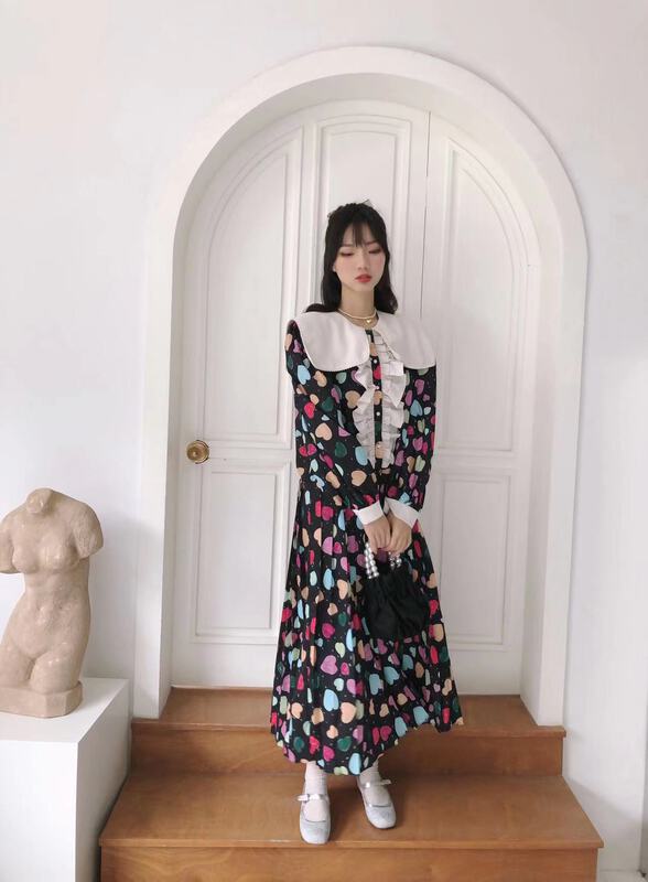New year in early spring! [rich] large lapel floral dress 9120# zyh