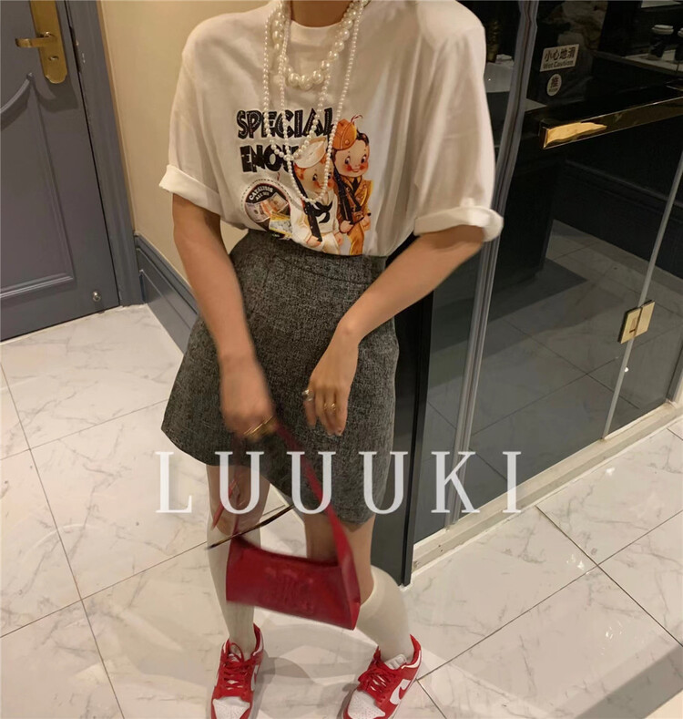 [luuki] fashionable slim and versatile skirt 28027# ozq