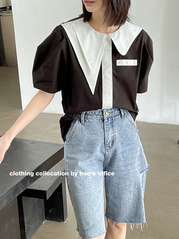 goods in stock! New in early summer! [gracetina Hoo] Vintage cut design straight loose quarter jeans n162# zxl