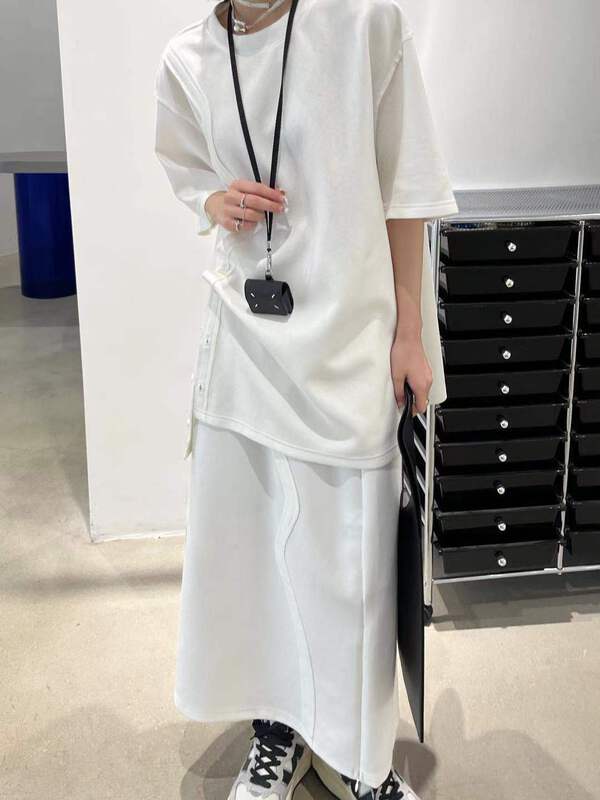 [WP / Yinuo] elastic waist versatile simple skirt h016# zxl