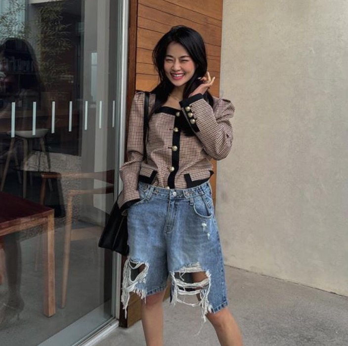 [four seasons] hole fashion versatile denim shorts 6084# LSL