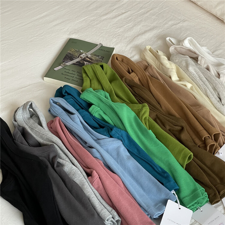 New year in early spring! [fifth moon] simple and versatile solid color vest 9907# CLS