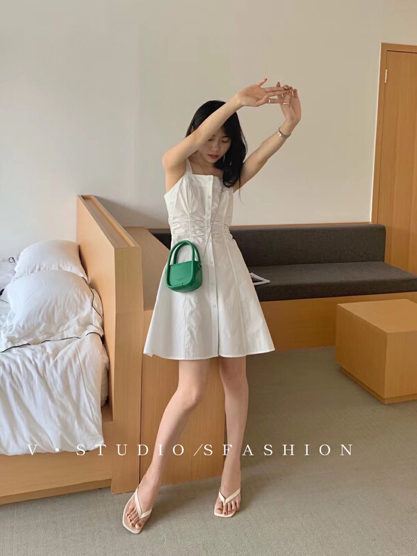 [from. V] lady slim temperament suspender skirt 8332# ll