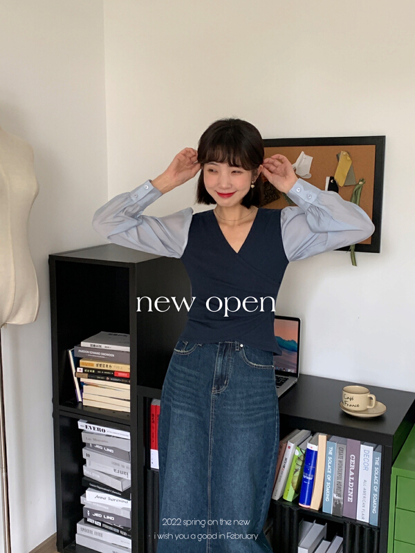 goods in stock! New year in early spring! [new open] spring new slim fit women's blouse gy22190# zxl