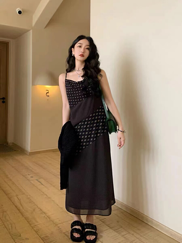 [are studio] design wave point splicing Sling Dress 81183# zxx