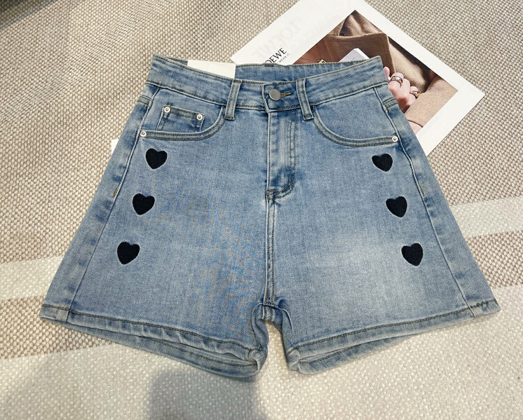 [Yinuo Yinuo denim] Korean versatile elastic skinny denim shorts 9906# zjy