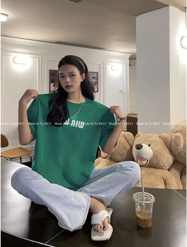 New year in early spring! [TA +] Korean personalized chain printed short sleeve T-shirt 8023# XYY