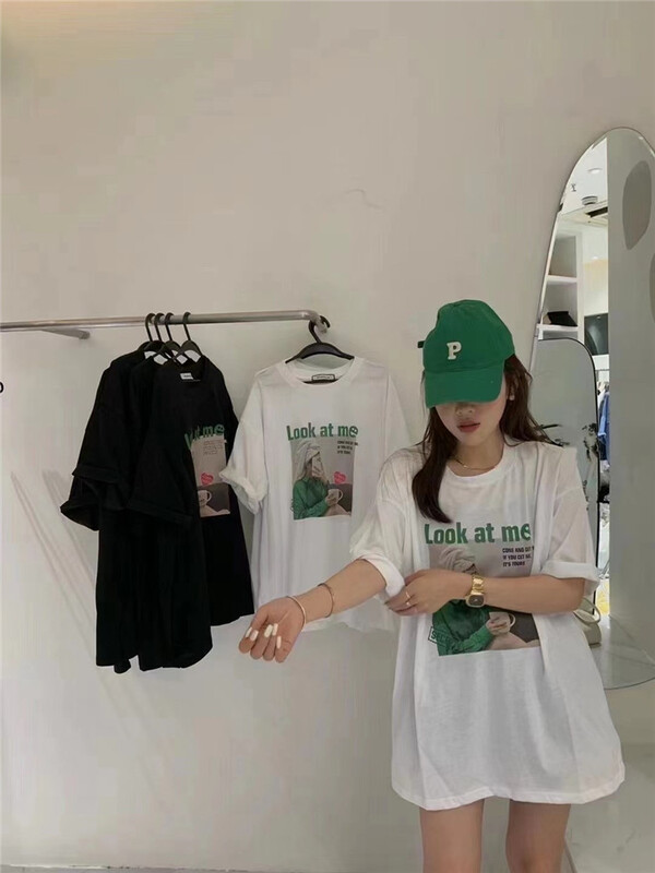 [Mao Mao] Korean casual pattern printed short sleeve T-shirt 5024# ll
