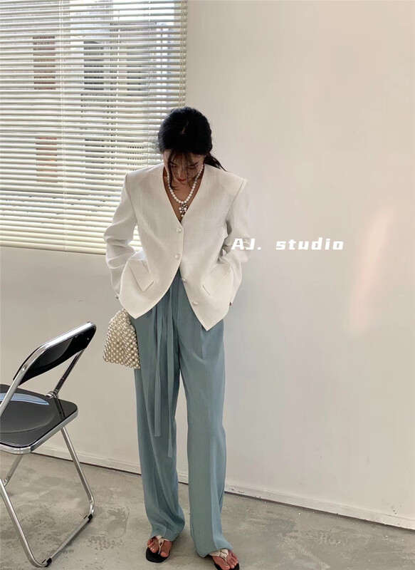New year in early spring! [AJ. Studio] solid color fashion classic trousers (with belt) 9177# ll