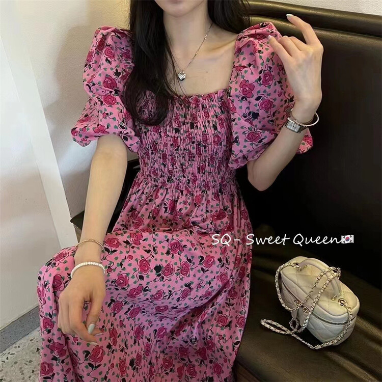 New in early summer! [sq] French Vintage Floral Dress 8887# zxx