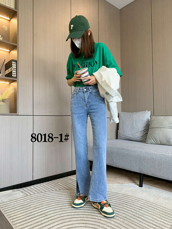 New year in early spring! [Mina] Korean micro horn washed jeans 8018-1# LSW