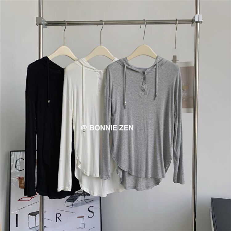 [Bonnie] simple and versatile hooded sunscreen shirt 2280# XYJ