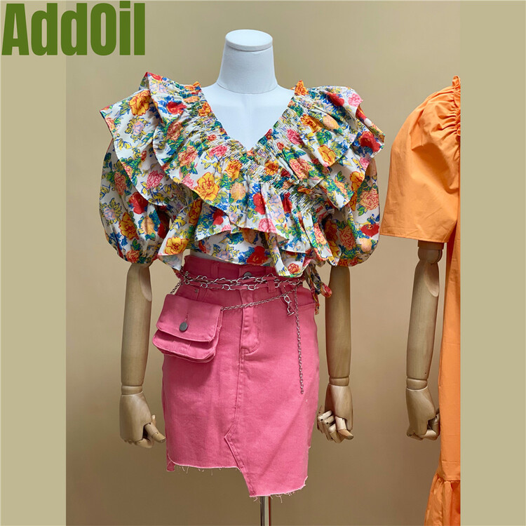 goods in stock! [addoil] sweet and fresh little shirt with broken flowers ys1-8078# zxl