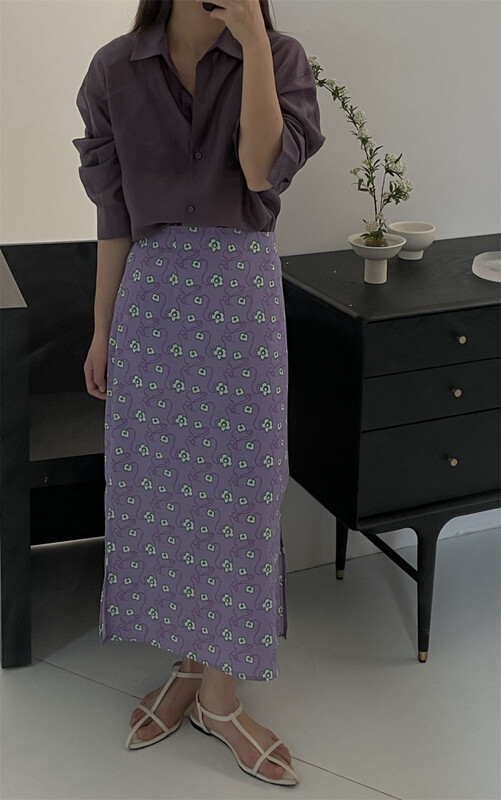 New in early summer! [clean space] Korean Style Floral A-line skirt 32051# CLS