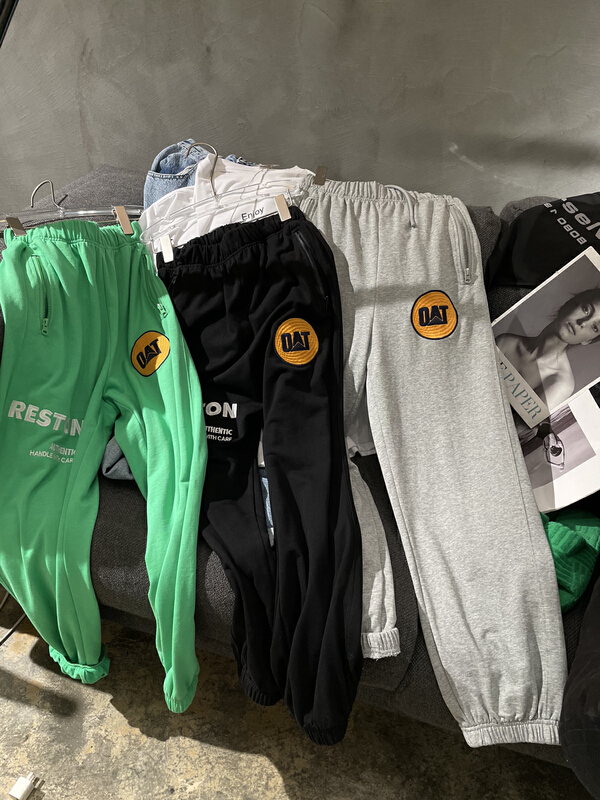 Early spring! [bobo1972] drawstring versatile patch cloth fashion casual pants cl226101# ozq