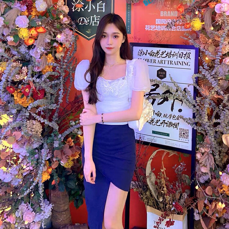 [8lei5 ballet] bow Fashion Square Neck blouse 981# WPL
