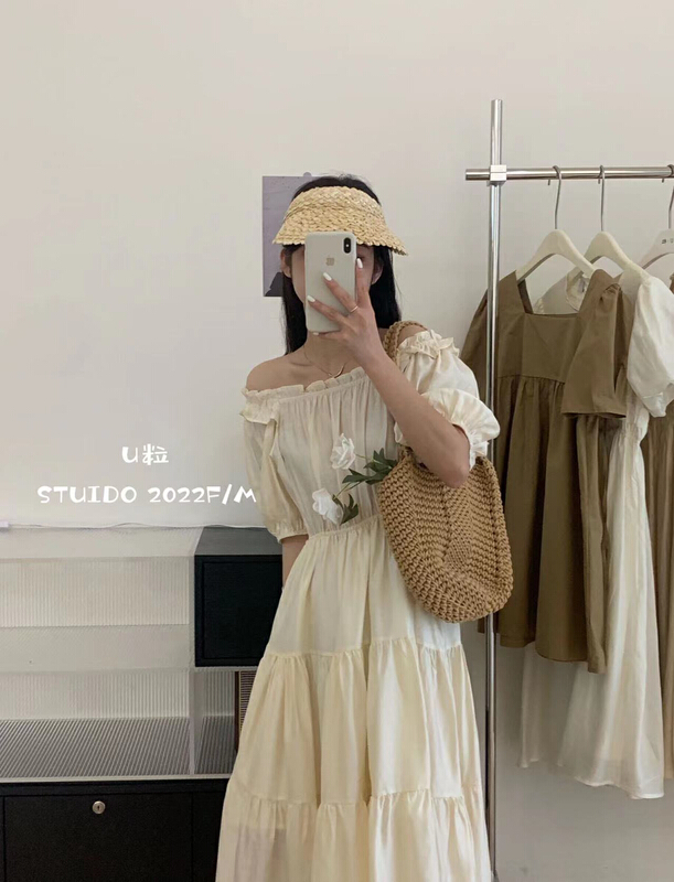 New in early summer! [U grain] fashionable temperament, one shoulder slim dress 5515# HBx
