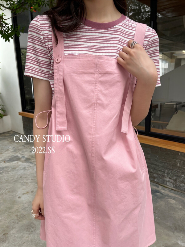 [candy] Korean age reducing versatile net color strap skirt 3351# zjy