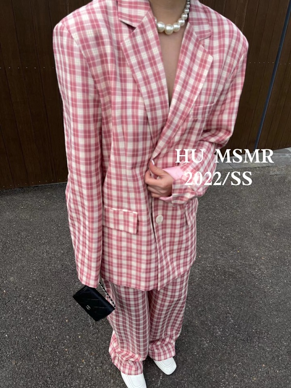 New year in early spring! [Hu] Korean Plaid straight casual pants x1138# zyh