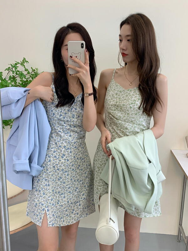 New year in early spring! [victory. 2] small fresh suspender floral dress (skirt only) b89# jhy