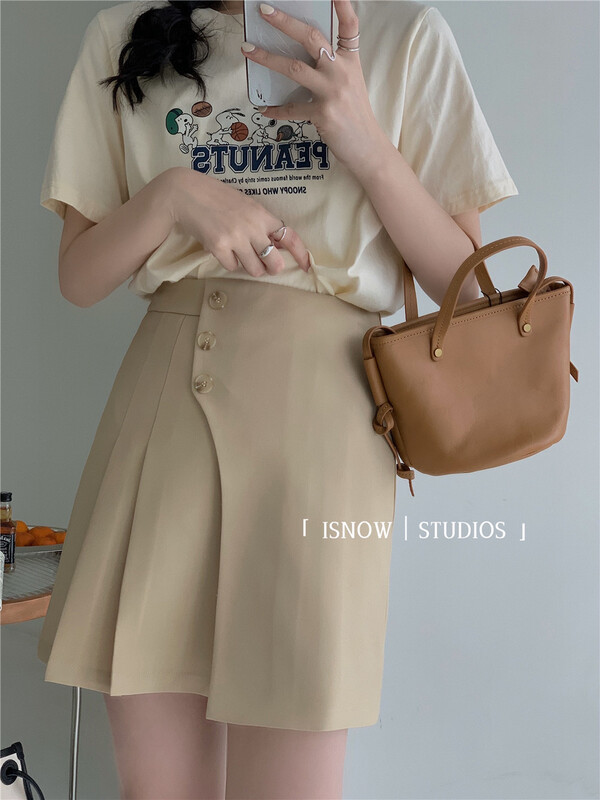 goods in stock! [I snow] sweet temperament side pleated skirt 232120# jhy
