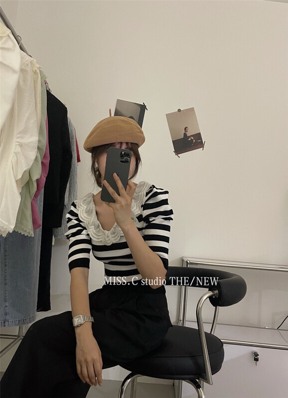 New in early summer! [miss. C studio] Korean style bubble sleeve short ins shirt 8081# zxx