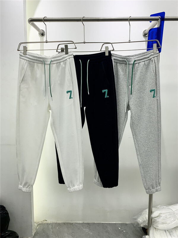 [standing for a long time hot] comfortable drawstring elastic waist embroidered casual pants 8922# ZZL