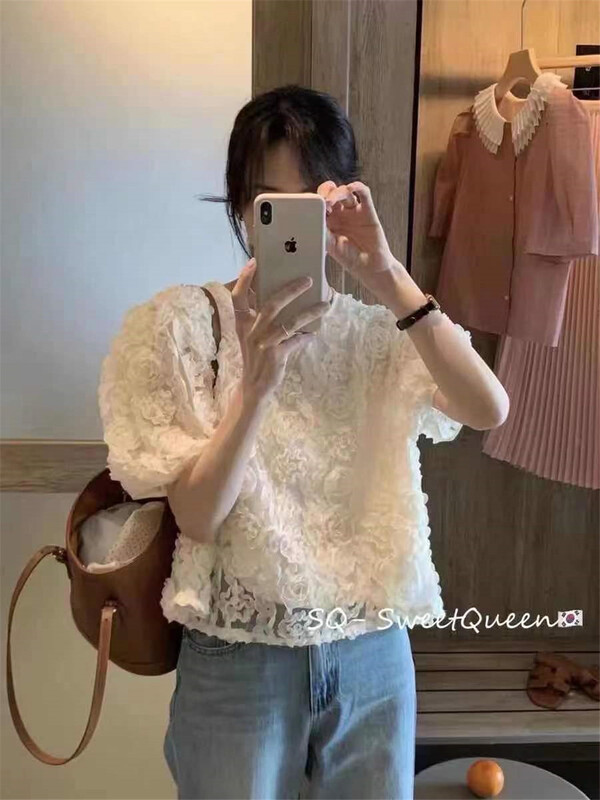 New in early summer! [Susan] Korean Short Sleeved lace blouse 18071# LSW