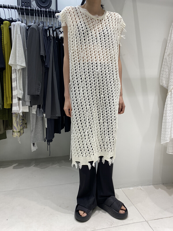 New in early summer! [Bu class] Korean hollowed out round neck vest / sling 14162# zxl