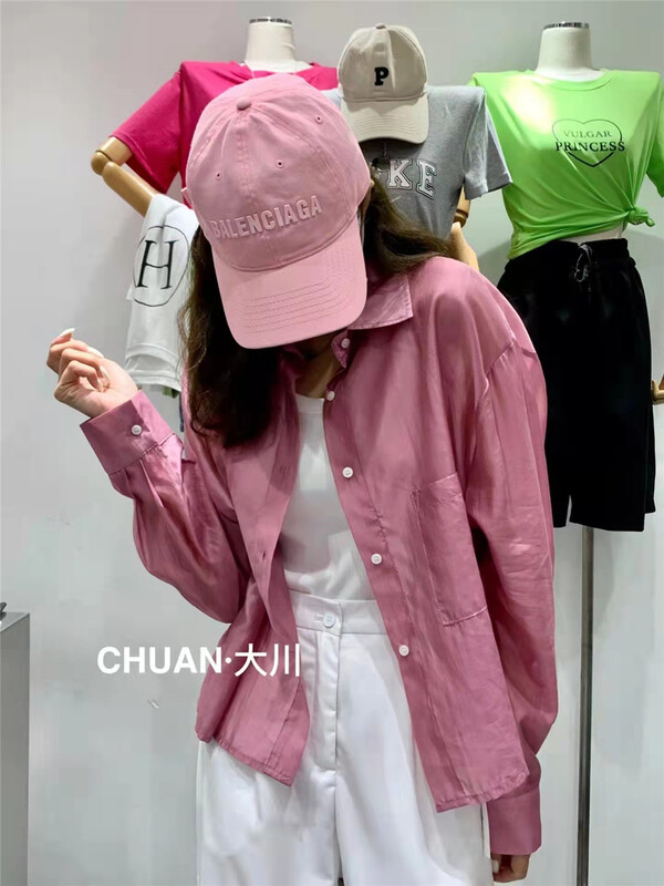 goods in stock! New in early summer! [Dachuan] simple solid color single breasted sunscreen shirt ys1-6676# XYY