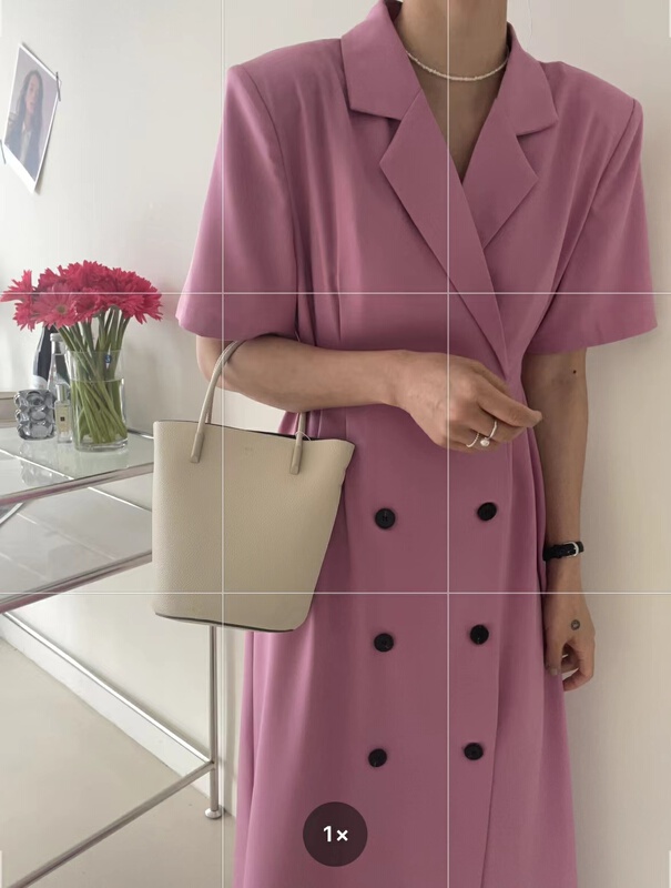 [in mode] temperament waist closing double breasted suit dress 6901# cqw
