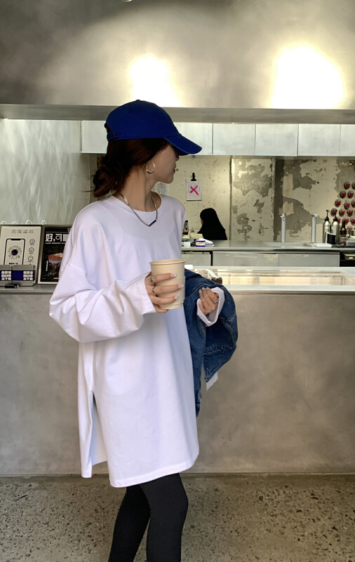 New year in early spring! [11An] clear color slit versatile long sleeve T-shirt a6081# LSL
