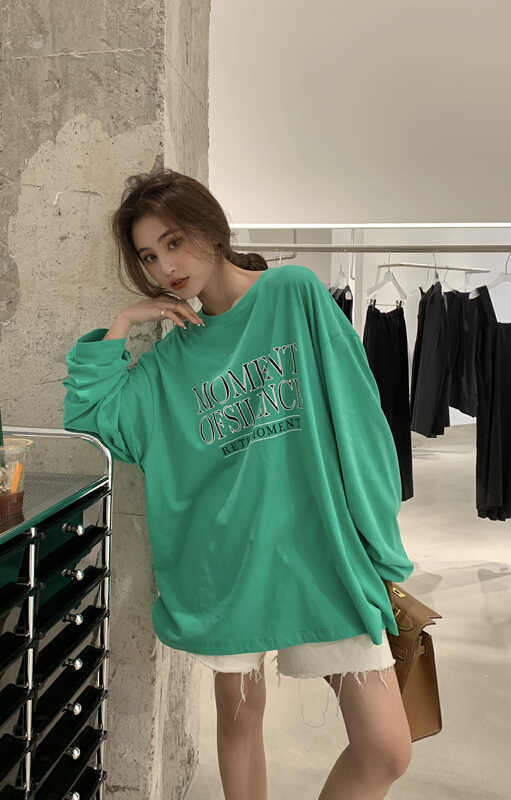 New in early summer! [11An] ns Korean loose Pullover long sleeve T-shirt a6385# LSL