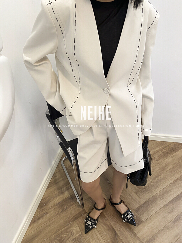New year in early spring! [neihe] high waist color blocking personalized versatile trousers 11203# zxx