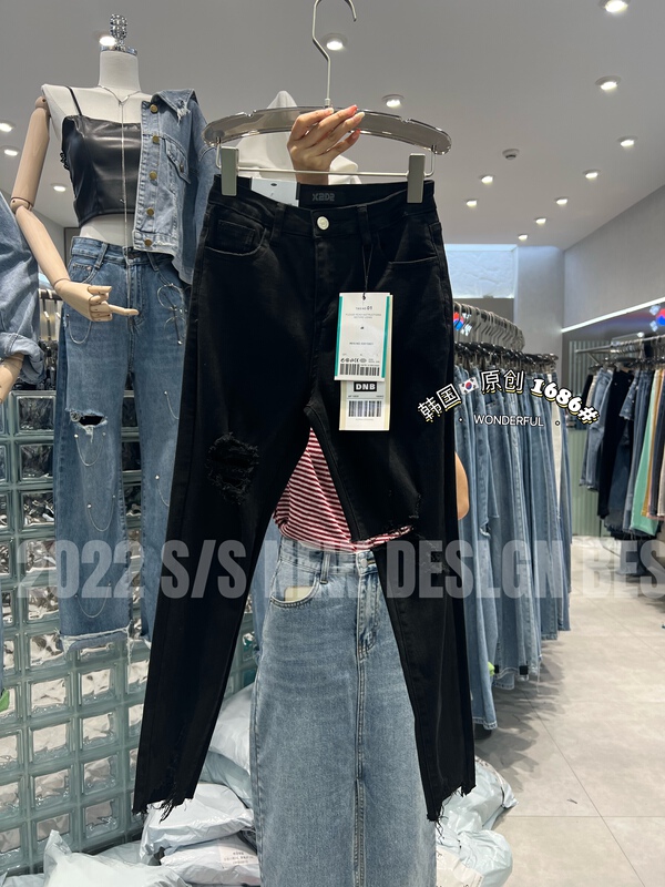 New in early summer! [Korean original] Korean version of versatile legged jeans 1686# L