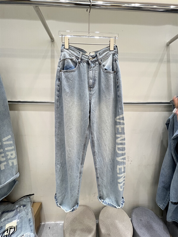 [GD] lettered printed washed jeans 8533# XYJ
