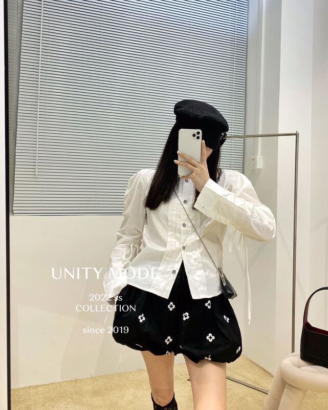 New year in early spring! [unit] drawstring lace up design sense of small and versatile shirt 8611-1# cqw